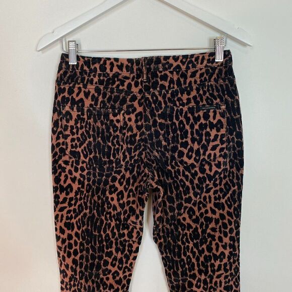 Maison Scotch Punk Radar Leopard Print Corduroy Skinny Pants - Picture 4 of 8
